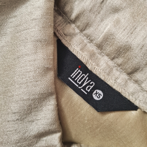 Size- XS, Indya beige poly silk flared ethnic skirt for women - Picture 4 of 7